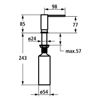 MEDIDAS DISPENSADOR JABON LIQUIDO MODERN KWC